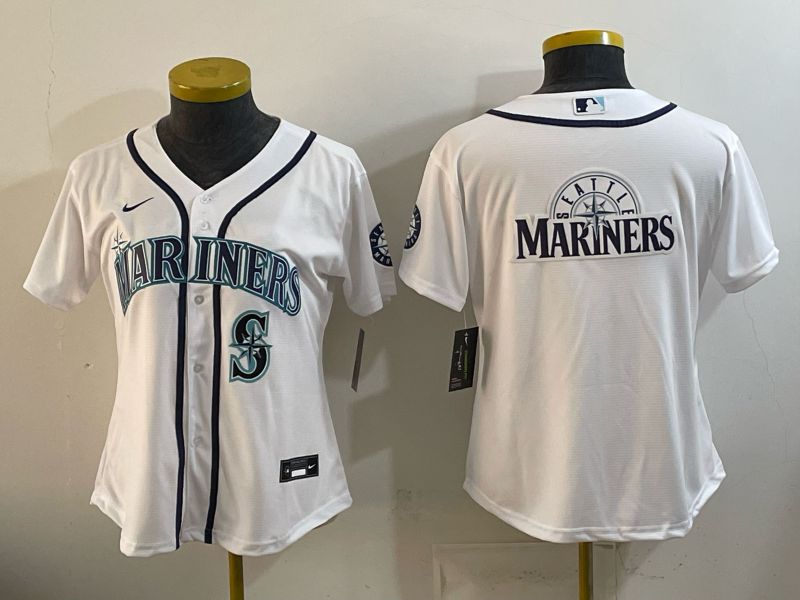 Women 2026 Seattle Mariners Blank White Game Nike MLB Jersey style 0014